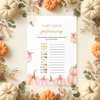 Een Kleine Pompoen Baby Shower | Emoji Pictionary Kaart