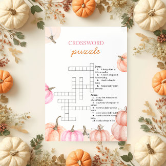 Een Kleine Pompoen Baby Shower | Kruiswoordpuzzel Kaart