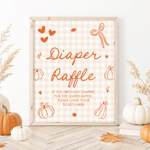 Een Kleine Pompoen Baby Shower Luier Raffle Spel Poster