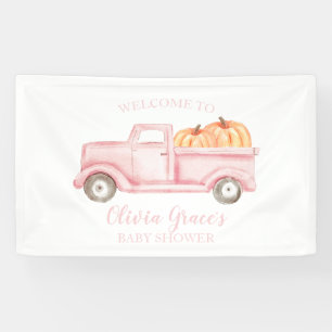 Een Kleine Pompoen Baby Shower roze vrachtwagen Ba Spandoek