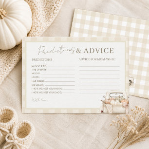 Een Kleine Pompoen Baby Shower Voorspellingen & Ad Advieskaart