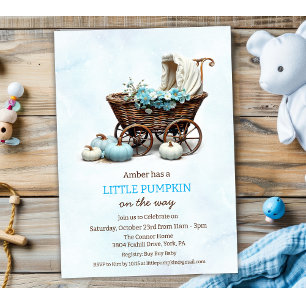 Een Kleine Pompoen Babywagen Baby Borrel Kaart