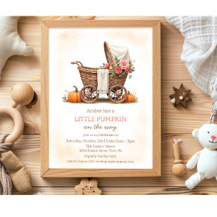 Een Kleine Pompoen Babywagen Baby Borrel Kaart