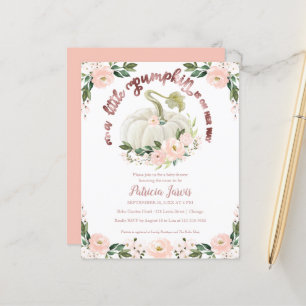 Een kleine pompoen budget babyshower uitnodiging