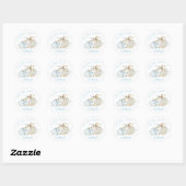 Een Kleine Pompoen Fall Jongen Baby Shower Ronde Sticker (Vel)
