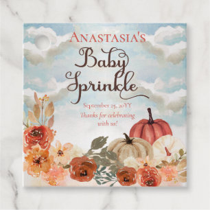 Een kleine pompoen Floral Girl Baby Spinkle Bedankjes Labels