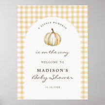 Een kleine Pompoen Gingham Baby Shower