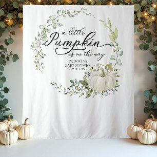 Een Kleine Pompoen Groene Baby Shower Achtergrond Wandkleed
