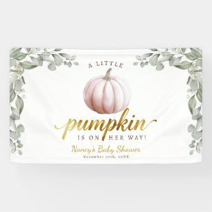 Een Kleine Pompoen Herfst Baby Shower Achtergrond Spandoek