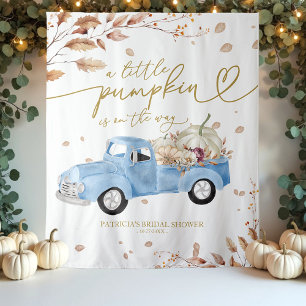 Een Kleine Pompoen Herfst Baby Shower Achtergrond Wandkleed
