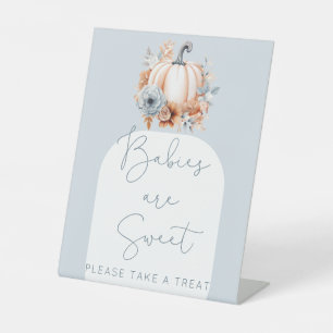 Een kleine pompoen Herfst Baby shower Baby's zijn Reclamebord Met Voetstuk