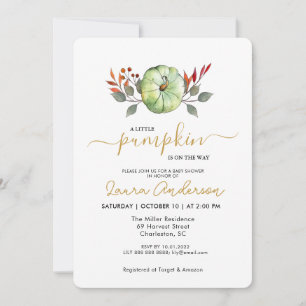 Een Kleine Pompoen Herfst Baby Shower Kaart