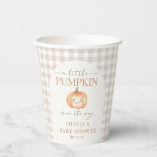 Een Kleine Pompoen Herfst Baby Shower Papieren Bek Bekers