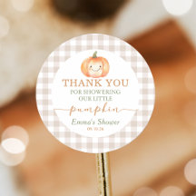 Een kleine pompoen herfst baby shower sticker