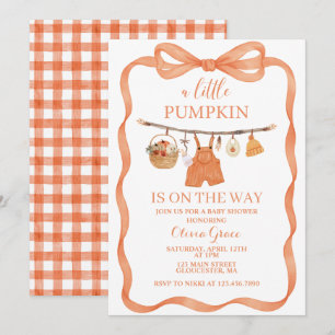 Een Kleine Pompoen Herfst Baby Shower Uitnodiging