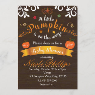 EEN KLEINE POMPOEN Herfst BABY SHOWER Uitnodiging