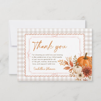 Een Kleine Pompoen Herfst Bloemige Baby Shower Bedankkaart