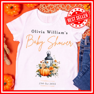 Een Kleine Pompoen Herfst Bloemige Baby Shower T-shirt