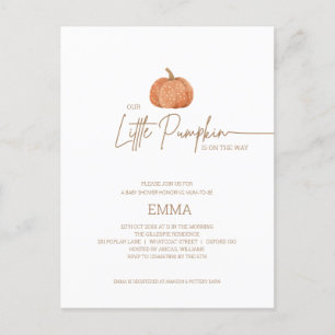 Een Kleine Pompoen Herfst Geslacht Neutrale Baby S Briefkaart
