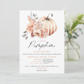 Een kleine pompoen is onderweg Baby shower Kaart (Staand voorkant)