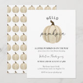 Een kleine pompoen is onderweg naar baby shower kaart (Voorkant / Achterkant)