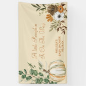 Een kleine pompoen is op weg naar de Herfst Rustie Spandoek (Verticaal)