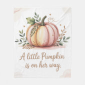 Een kleine pompoen is op weg naar het Baby shower Fleece Deken (Voorkant)