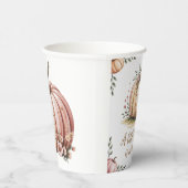 Een kleine pompoen is op weg naar het Baby shower Papieren Bekers (Rechts)