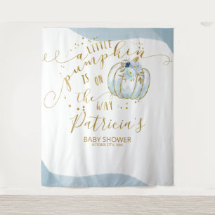 Een Kleine Pompoen Jongen Baby Shower Achtergrond Wandkleed