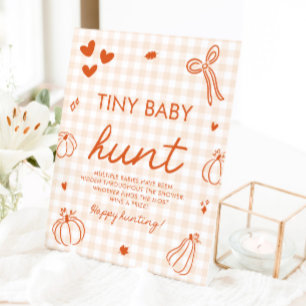 Een Kleine Pompoen Kleine Babyjacht Baby Shower Sp Reclamebord Met Voetstuk