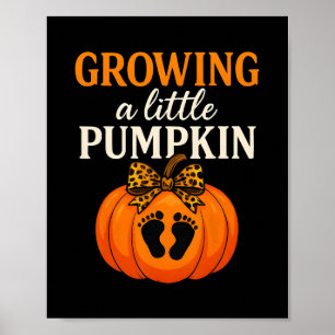 Een Kleine Pompoen Kweeken Thanksgiving Zwangersch Poster