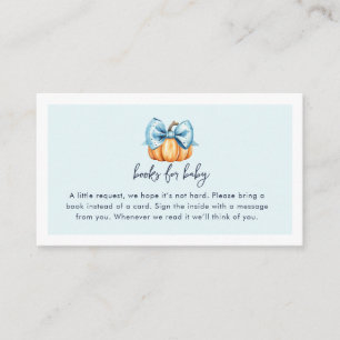 Een kleine pompoen op weg naar z'n Baby shower Informatiekaartje