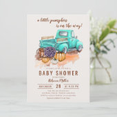 Een kleine pompoen rustieke Herfst Boerderij truck Kaart (Staand voorkant)