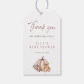 Een kleine pompoen teddybeer gunsttag cadeaulabel (Voorkant)