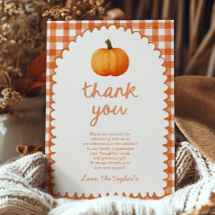 Een Kleine Pompoen Whimsical Oranje Herfst Baby Sh Bedankkaart