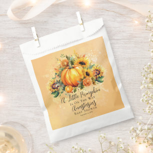 Een kleine pompoen Zonnebloemen Herfst Baby show Bedankzakje