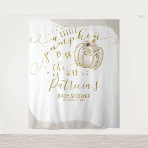 Een kleine pompoenBaby shower achtergrond Wandkleed
