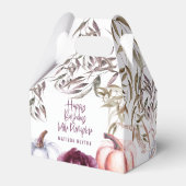 Een kleine pompoenflorale herfst verjaardagsfeest bedankdoosjes (Achterkant)