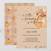 Een kleine pompoenHerfst Baby shower | Genderneutr Kaart (Voorkant / Achterkant)