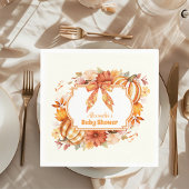 Een kleine pompoenHerfst Floral Baby shower Servet