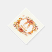 Een kleine pompoenHerfst Floral Baby shower Servet (Hoek)