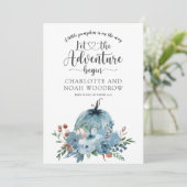 Een kleine pompoenherfst Floral Zwangerschap Aankondiging (Staand voorkant)