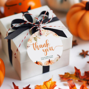 Een kleine pompoenherfst Herfst Baby shower Bedankjes Labels