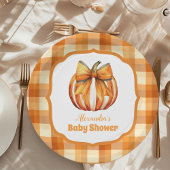 Een kleine pompoenherfst Herfst Baby shower Papieren Bordje