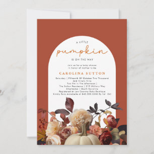 Een kleine pompoenherfst Herfst Floral Baby shower Kaart
