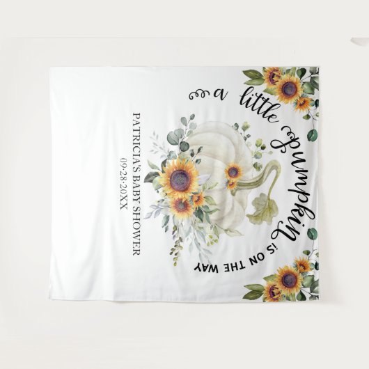 Een Kleine Pompoenval Baby Shower Achtergrond Wandkleed (Voorkant (horizontaal))