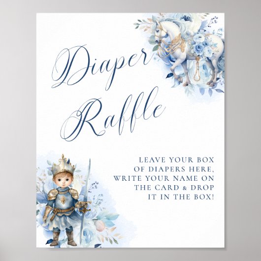 Een kleine Prince Royal Blue Diaper Raffle Poster (Voorkant)