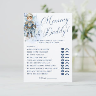 Een kleine Prince Royal Blue Shower Mama of papa Informatiekaartje
