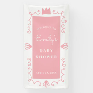 Een kleine Princess Modern Pink Girl Baby shower Spandoek