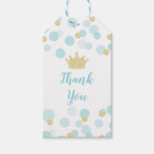 Een Kleine Prins Baby Shower Blauw Goud Cadeaulabel